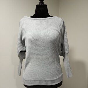 SAY WHAT? GREY ACCENT SLEEVE|CUFF SWEATER WOMEN SIZE S